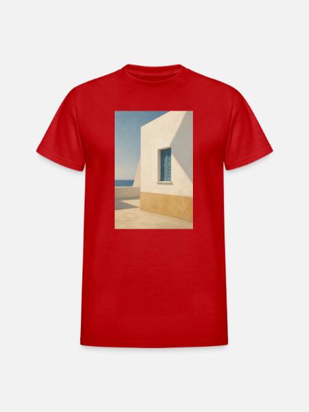 Mediterranean Light by the Sea - Heavyweight Unisex T-Shirt by Gildan - red