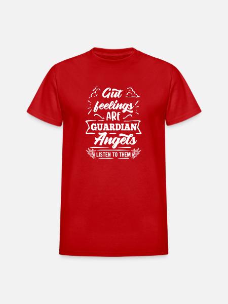 Gut Feelings Are Guardian Angels - Heavyweight Unisex T-Shirt by Gildan - red