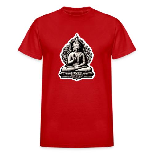 The Buddha Displaying Hand Mudra - Heavyweight Unisex T-Shirt by Gildan
