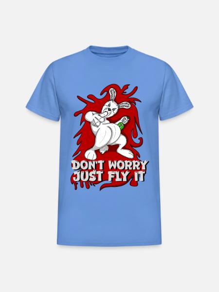 Badass bunny just fly it - Heavyweight Unisex T-Shirt by Gildan - carolina blue