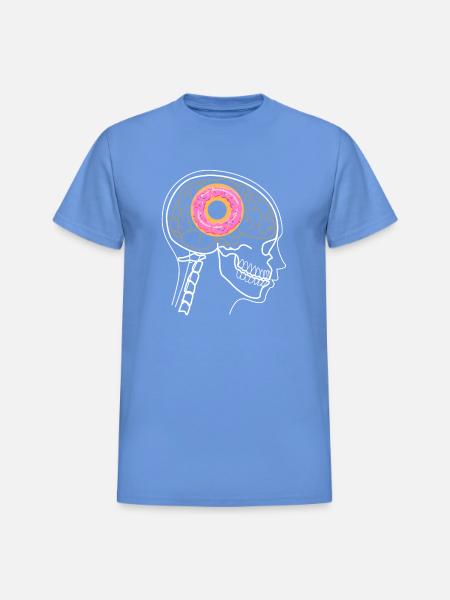 DONUT ON BRAIN X-RAY DESIGN - Heavyweight Unisex T-Shirt by Gildan - carolina blue