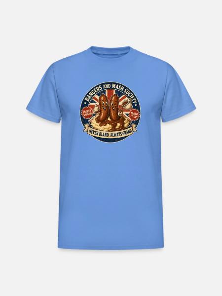 Bangers and Mash Society - Heavyweight Unisex T-Shirt by Gildan - carolina blue