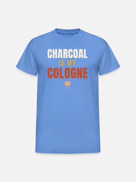 Charcoal Is My Cologne BBQ - Heavyweight Unisex T-Shirt by Gildan - carolina blue