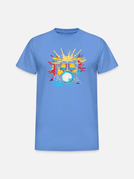 Drum Kit Steamwave - Heavyweight Unisex T-Shirt by Gildan - carolina blue