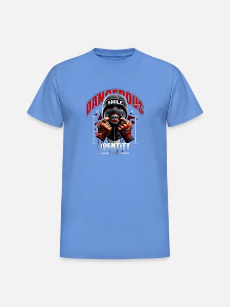 Grave Smile - Heavyweight Unisex T-Shirt by Gildan - carolina blue