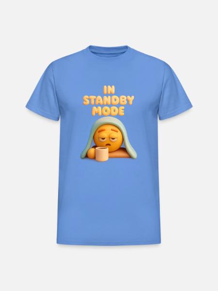 Standby Mode Sleepy face - Heavyweight Unisex T-Shirt by Gildan - carolina blue