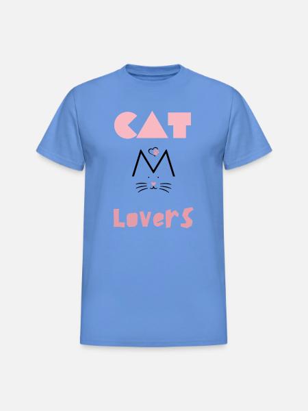 Cat lovers - Heavyweight Unisex T-Shirt by Gildan - carolina blue