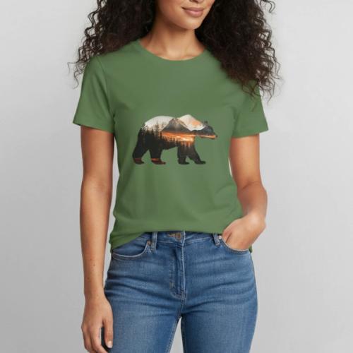 Canada Bear: fiery tones - Heavyweight Unisex T-Shirt by Gildan