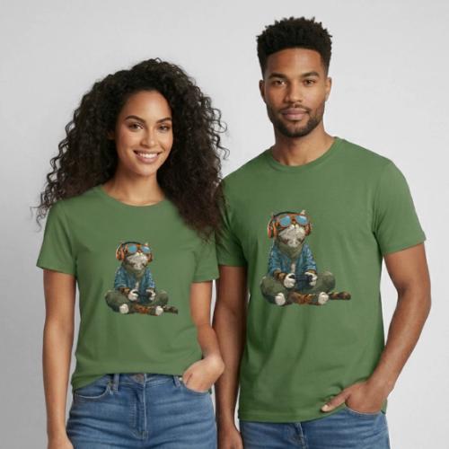 Cat: Purrfect Player - Heavyweight Unisex T-Shirt by Gildan