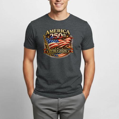 American Flag 250th Anniversary Design | USA - Heavyweight Unisex T-Shirt by Gildan