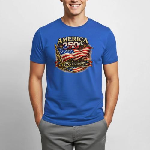American Flag 250th Anniversary Design | USA - Heavyweight Unisex T-Shirt by Gildan