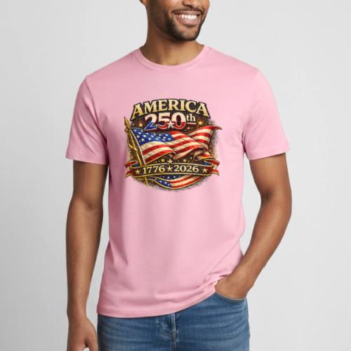American Flag 250th Anniversary Design | USA - Heavyweight Unisex T-Shirt by Gildan