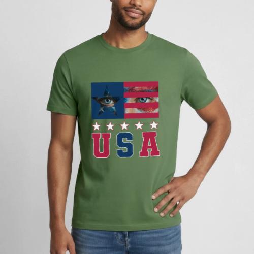 Stars and Vision USA - Heavyweight Unisex T-Shirt by Gildan