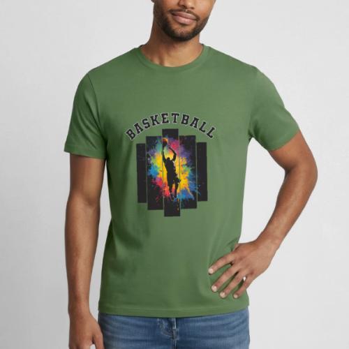 Basketball Slam Dunk Splash Design - Heavyweight Unisex T-Shirt by Gildan