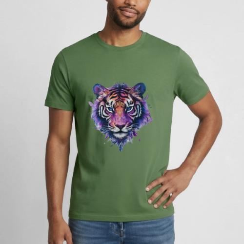 Mystic Violet Tiger - Heavyweight Unisex T-Shirt by Gildan