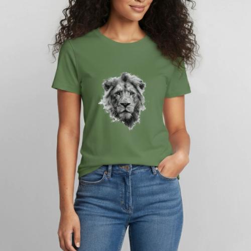 Lion: Monochrome King - Heavyweight Unisex T-Shirt by Gildan