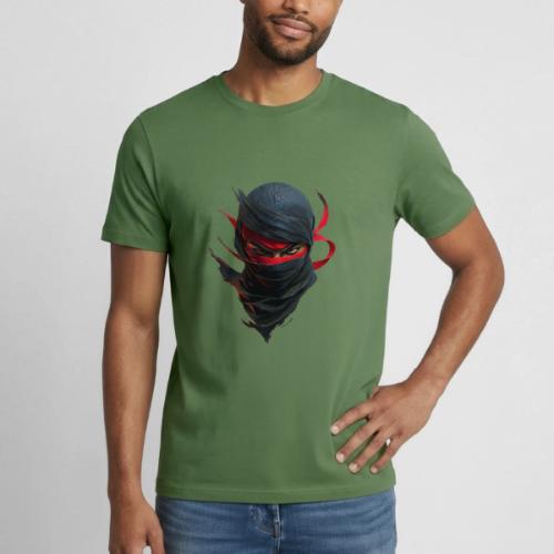 Crimson Stare Ninja - Heavyweight Unisex T-Shirt by Gildan