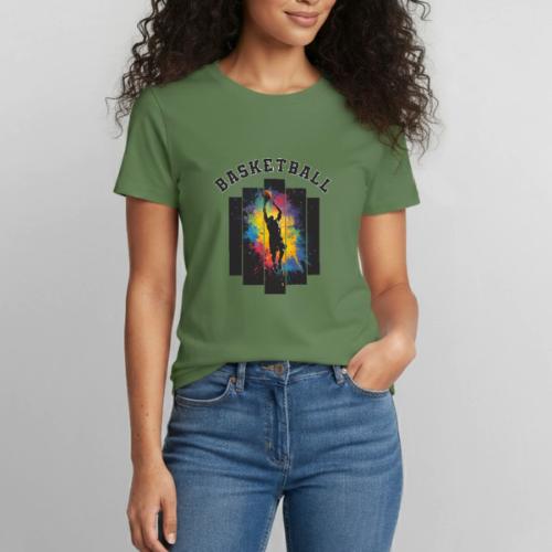 Basketball Slam Dunk Splash Design - Heavyweight Unisex T-Shirt by Gildan