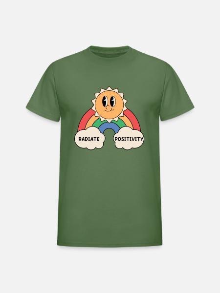 Radiate Positivity - Heavyweight Unisex T-Shirt by Gildan - military green