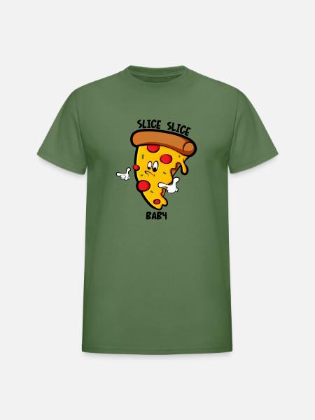 Pizza By The Slice - Heavyweight Unisex T-Shirt by Gildan - military green
