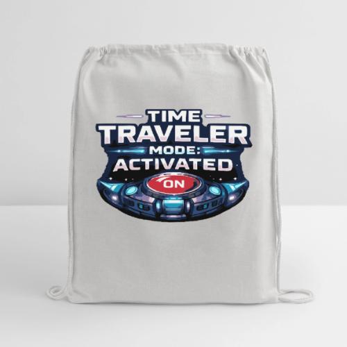 Time Traveler Mode – Futuristic Neon Sci-Fi Tee - Cotton Drawstring Bag