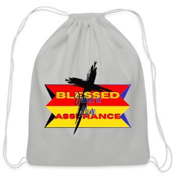 Jesus is Mine - Cotton Drawstring Bag - Light Grey - Front