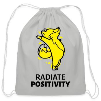 RADIATE POSITIVITY - Cotton Drawstring Bag - Light Grey - Front