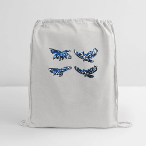 Silver Blue Jay Flight Stages - Cotton Drawstring Bag