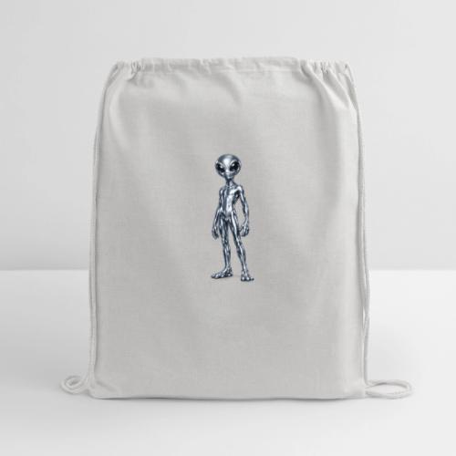 Silver Alien - Cotton Drawstring Bag