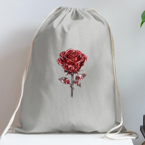 Silver Rose - Cotton Drawstring Bag