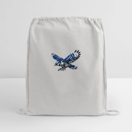 Silver Blue Jay Dive - Cotton Drawstring Bag