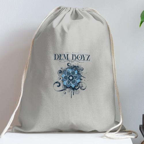 Flower Splash Blues - Cotton Drawstring Bag