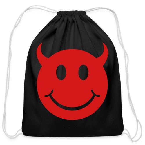 Smiley Devil Face - Cotton Drawstring Bag