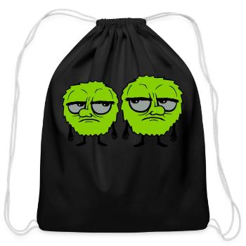2 monsters eyes roll - Cotton Drawstring Bag - black - Front