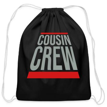 Leader cousin crew team - Cotton Drawstring Bag - black - Front