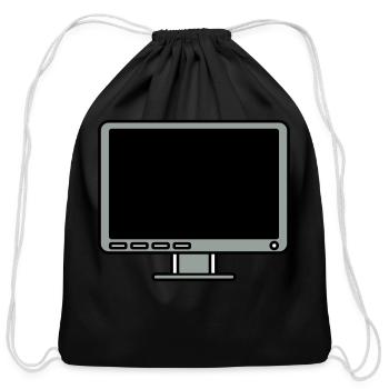 icon logo computer screen - Cotton Drawstring Bag - black - Front