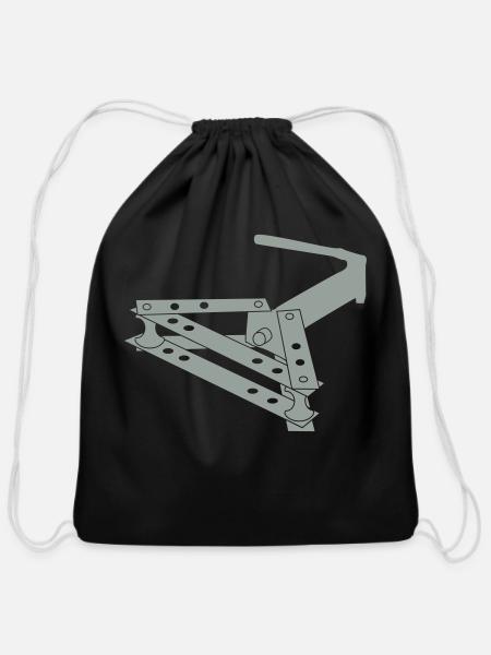 hydraulic pipe bender c1 - Cotton Drawstring Bag - black