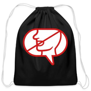 Not Communicate Icon Speech - Cotton Drawstring Bag - black - Front