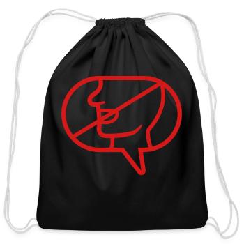 No Communicate Icon Speech - Cotton Drawstring Bag - black - Front