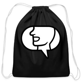 Communicate icon talk speech - Cotton Drawstring Bag - black - Front