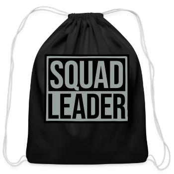 sign squad leader design - Cotton Drawstring Bag - black - Front