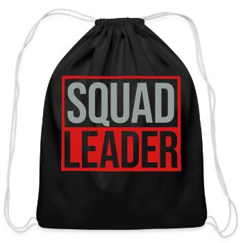 Team Squad Leader sign - Cotton Drawstring Bag - black - Front