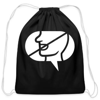 Forbidden Communicate Icon Speech - Cotton Drawstring Bag - black - Front