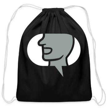 chatting simple icon speech - Cotton Drawstring Bag - black - Front
