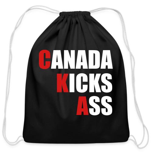 Canada Kicks Ass Vertical - Cotton Drawstring Bag
