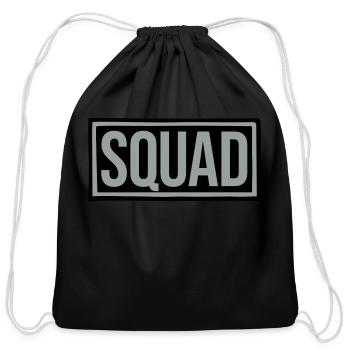 text squad leader sign - Cotton Drawstring Bag - black - Front