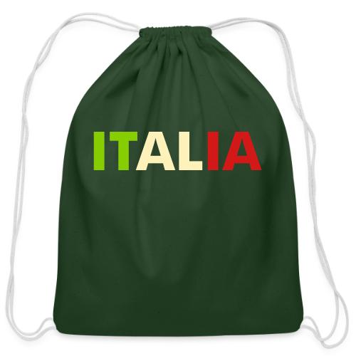 ITALIA green, white, red - Cotton Drawstring Bag