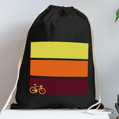 tricolor with bicycle - Cotton Drawstring Bag