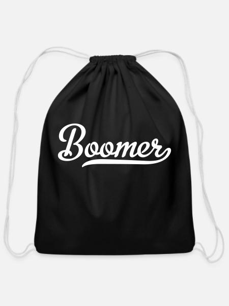 boomer - Cotton Drawstring Bag - black