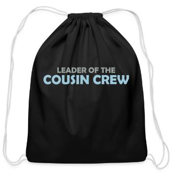 Leader cousin crew team - Cotton Drawstring Bag - black - Front